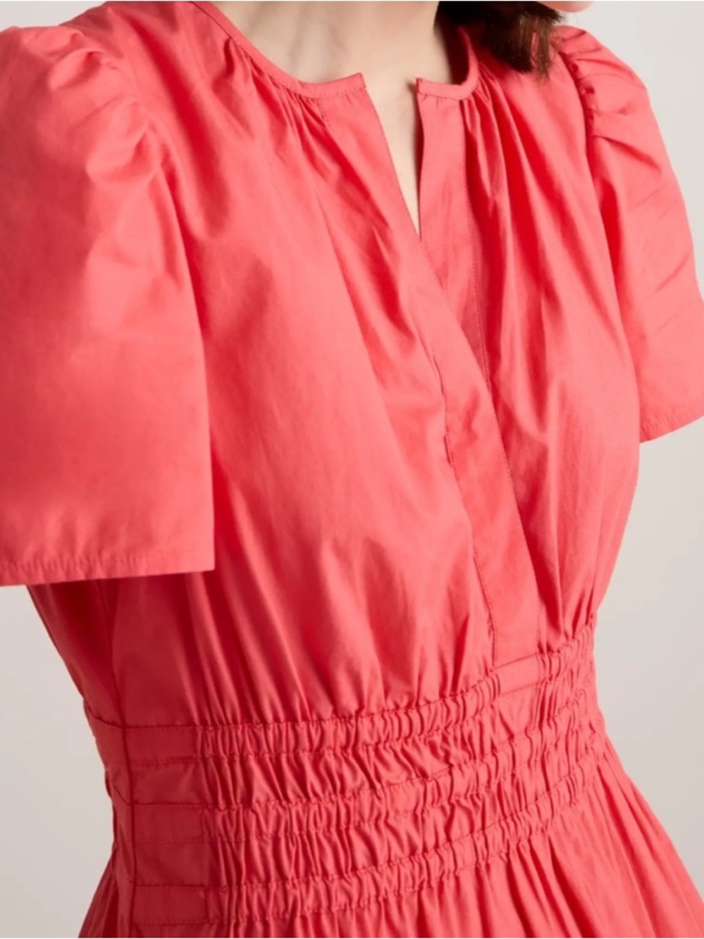 NWOT Quince 100% Organic Cotton Poplin Tiered Maxi Dress L bright flowy - Picture 3 of 7
